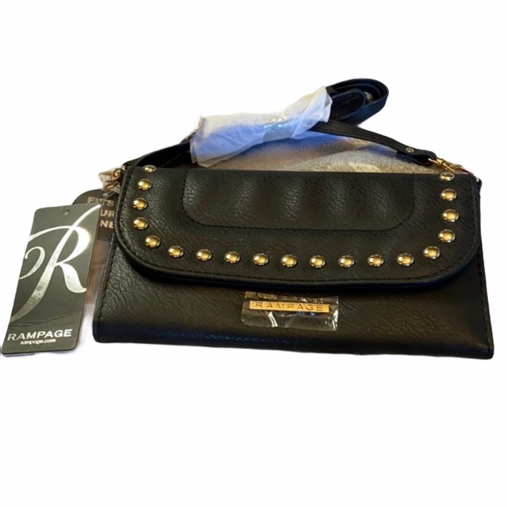 SOLD Rampage BLK faux leather crossbody purse NWT